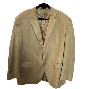 Lauren by Ralph Lauren Men's Sport Coat Camel w/lt blue pinstripe Size 48R